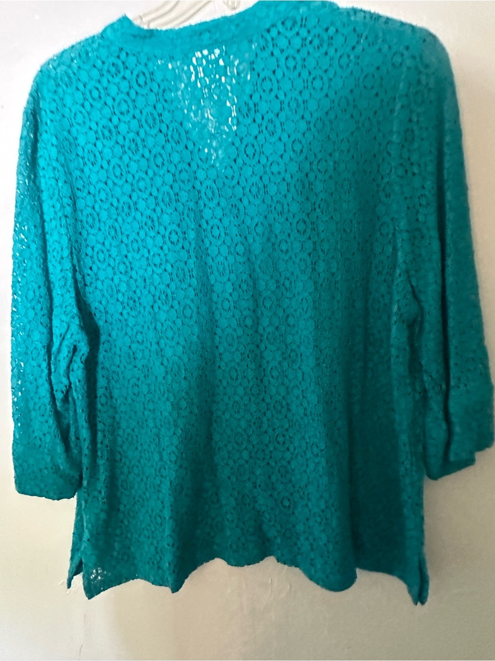 Ruby Rd. Teal Button-Front Women's Cardigan - Picture 4 of 4